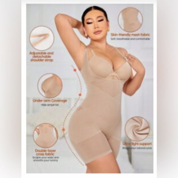 Women's Open Bust Tummy Control Waist Slimming Sheer Shapewear. Size Medium - Picture 1 of 12